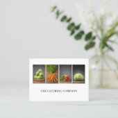 Elegant White Vegetables Catering Visitekaartje (Staand voorkant)