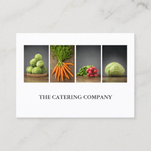 Elegant White Vegetables Catering Visitekaartje