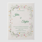 Elegant White vellum Rose Invitation Vellum Uitnodigingen (Voorkant)