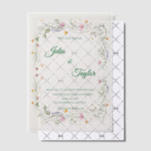 Elegant White vellum Rose Invitation Vellum Uitnodigingen (Offset (Uitnodiging))