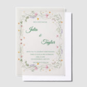 Elegant White vellum Rose Invitation Vellum Uitnodigingen (Offset)