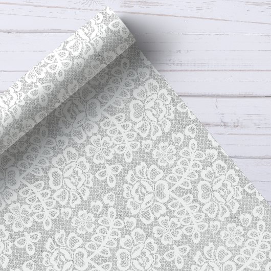 Elegant White Vintage Lace Wedding Cadeaupapier
