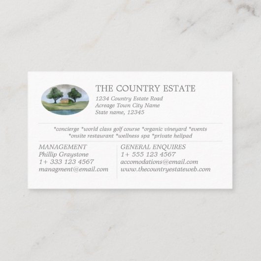 Elegant White Visitekaartje (Achterkant)