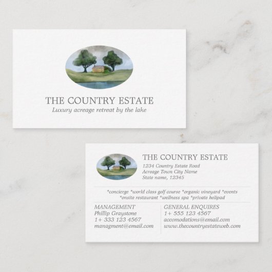 Elegant White Visitekaartje (Voorkant / Achterkant)