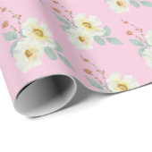 Elegant White Watercolor Floral Cadeaupapier (Rol Hoek)