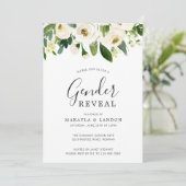 Elegant White Waterverf Floral Gender onthulling Kaart (Staand voorkant)