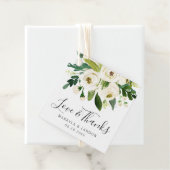 Elegant White Waterverf Floral Greenery Wedding Bedankjes Labels (In situ)