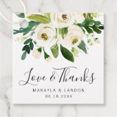 Elegant White Waterverf Floral Greenery Wedding Bedankjes Labels (Voorkant)