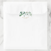 Elegant White Waterverf Floral Greenery Wedding Hart Sticker (Tas)