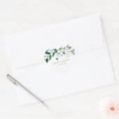 Elegant White Waterverf Floral Greenery Wedding Hart Sticker (Envelop)