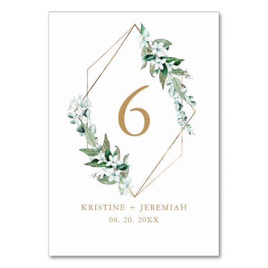 Elegant White Waterverf Floral Greenery Wedding Kaart (Voorkant)