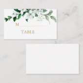 Elegant White Waterverf Floral Greenery Wedding Plaatskaartje (Voorkant / Achterkant)