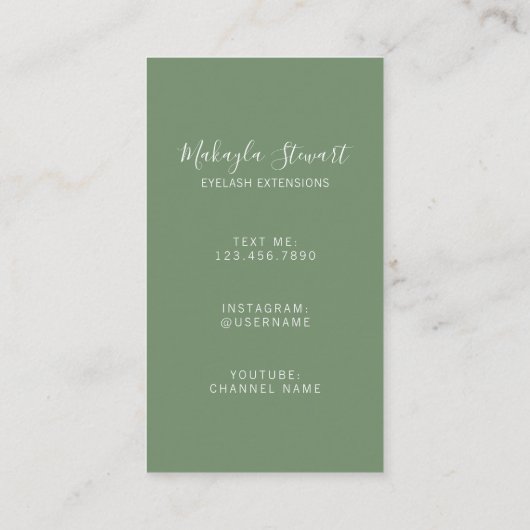 Elegant White Waterverf Floral Rozen Lashes Visitekaartje (Achterkant)