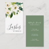 Elegant White Waterverf Floral Rozen Lashes Visitekaartje (Voorkant / Achterkant)