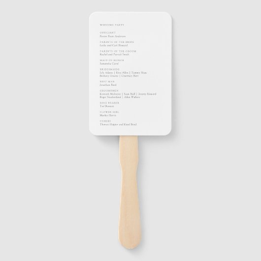 Elegant White Waterverf Floral Wedding Programme H Handwaaier (Achterkant)