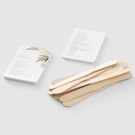 Elegant White Waterverf Floral Wedding Programme H Handwaaier (Niet-gemonteerd)