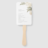 Elegant White Waterverf Floral Wedding Programme H Handwaaier (Voorkant)