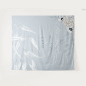 Elegant White Waterverf Foliage Dusty Blue Wandkleed (Voorkant (horizontaal))