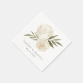 Elegant White Waterverf Roos Wedding Napkins Servet (Hoek)