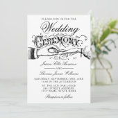 Elegant White Wedding Ceremonie Uitnodigingen (Staand voorkant)