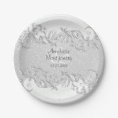 Elegant White Wedding Design Papieren Bordje (Voorkant)
