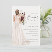 Elegant White Wedding Gown Vrijgezellenfeest Invit Bedankkaart (Staand voorkant)