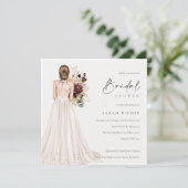 Elegant White Wedding Gown Vrijgezellenfeest Invit Bedankkaart (Staand voorkant)