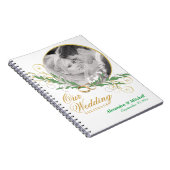 Elegant White Wedding Guestbook met aangepaste fot Notitieboek (Rechterzijde)
