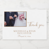 Elegant White Wedding Hartelijk dank Sparkling Wijnetiket (Enkel label)