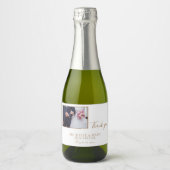 Elegant White Wedding Hartelijk dank Sparkling Wijnetiket (Voorkant)