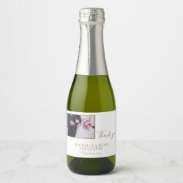 Elegant White Wedding Hartelijk dank Sparkling Wijnetiket