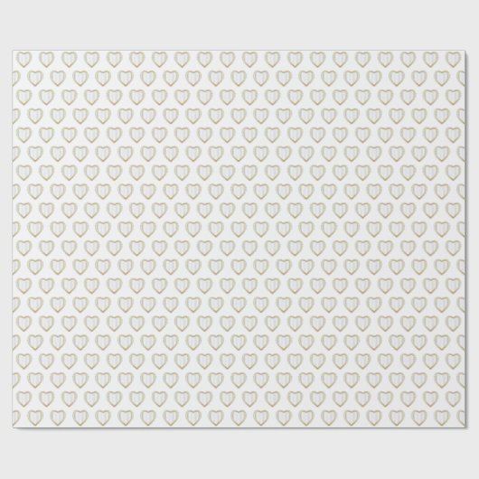 Elegant White Wedding Hearts Cadeaupapier (Vlak)