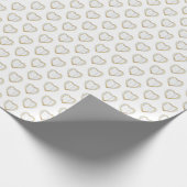 Elegant White Wedding Hearts Cadeaupapier (Hoek)