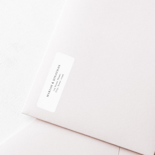 Elegant White Wedding Return Address Label