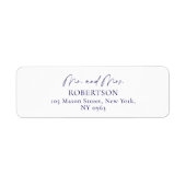 Elegant White Wedding Return Address Label (Voorkant)