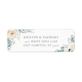 Elegant White Wedding Return Address Label (Voorkant)