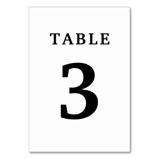 Elegant White Wedding Table Number Kaart (Achterkant)