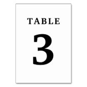 Elegant White Wedding Table Number Kaart (Voorkant)