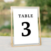 Elegant White Wedding Table Number Kaart