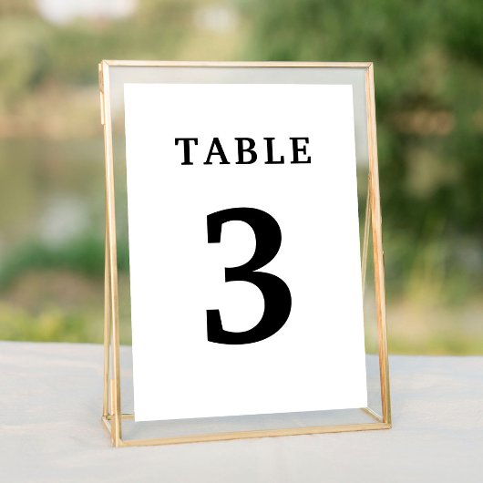 Elegant White Wedding Table Number Kaart