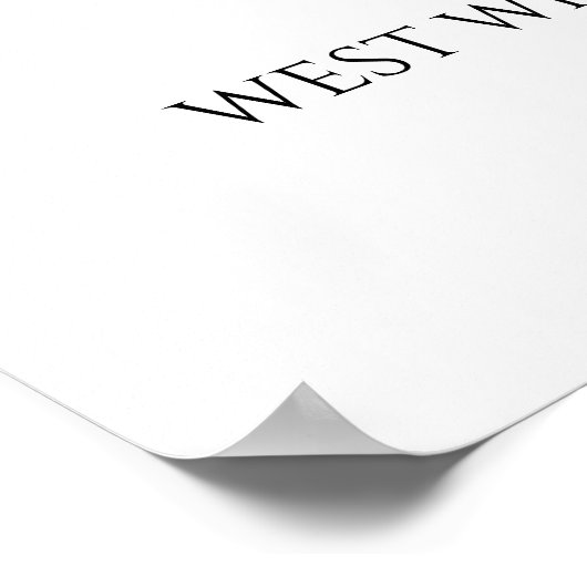 Elegant White Wedding Welcome Sign Name Poster (Hoek)