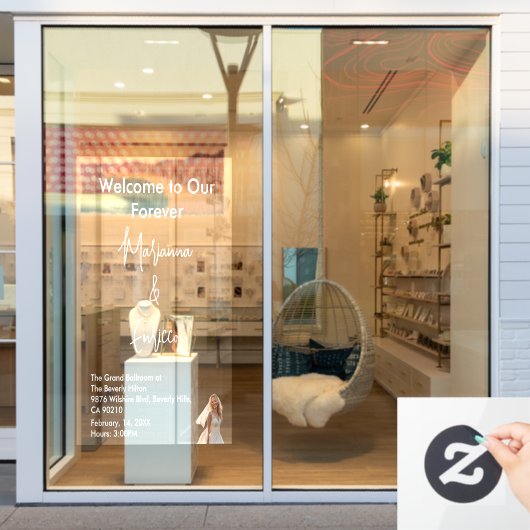 Elegant White Weddings Celebrating Love Romance Raamsticker (Winkelraam)