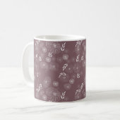 Elegant White Wildflower Doodles Pattern Koffiemok (Voorkant links)