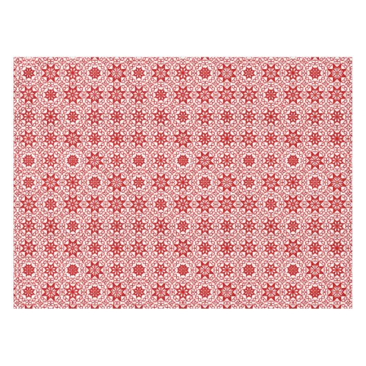 Elegant White Winter Damask Star Pattern Xmas Tafelkleed (Voorkant (Horizontaal))