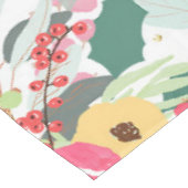 Elegant White Winter Floral & Gold Glitter Stippen Tafelkleed (Gekanteld)