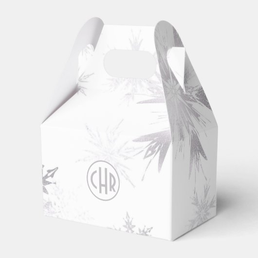 Elegant White Winter Snowflakes Bedankdoosjes (Achterkant)