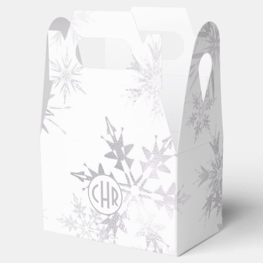 Elegant White Winter Snowflakes Bedankdoosjes (Geopend)