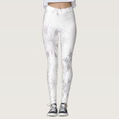 Elegant White Winter Snowflakes Leggings (Voorkant)