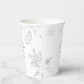 Elegant White Winter Snowflakes Papieren Bekers (Rechts)