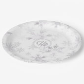 Elegant White Winter Snowflakes Papieren Bordje (Gekanteld)